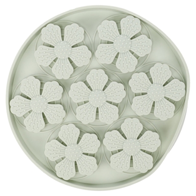 Flamingo Slikkemåtte Rund 20 cm Lysegrøn